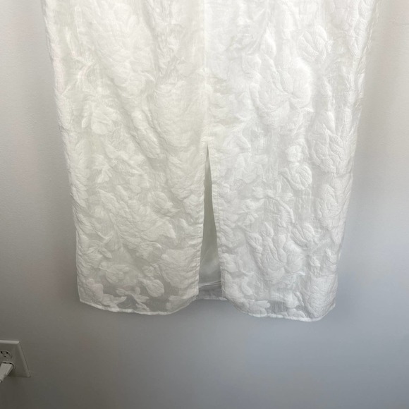 Lulu's From This Day Floral Jacquard Strapless Midi Dress In White Small New - Picture 13 of 16